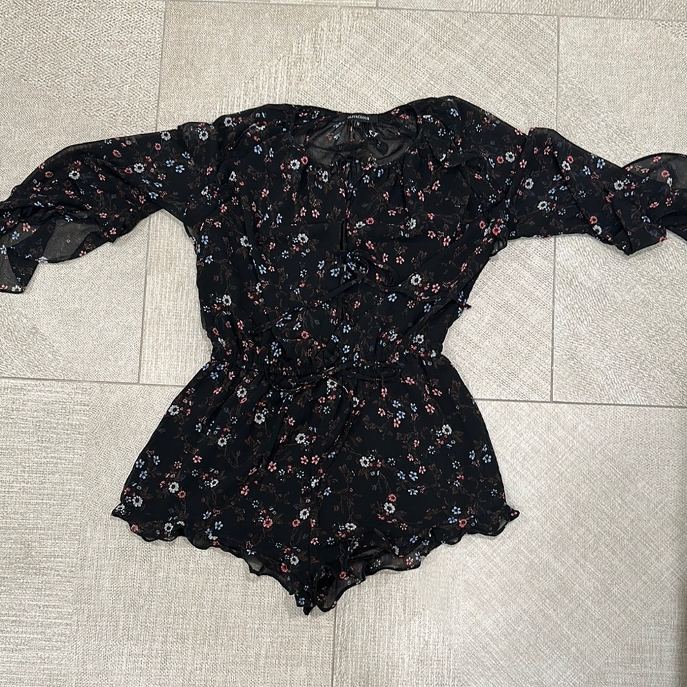 Olivaceous Black Floral Dress